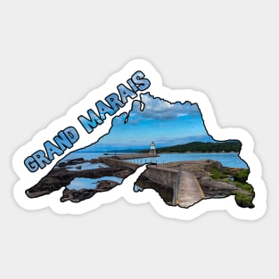 Grand Marias, Minnesota - Lighthouse & Lake Superior Sticker